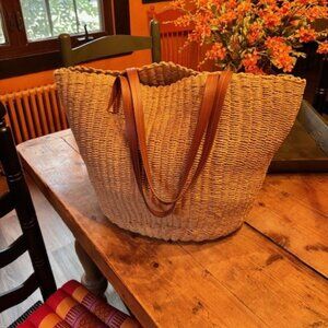 J Crew Straw Summer Tote~